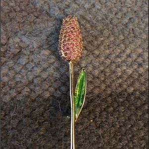 Tulip Brooch With Rhinestones Fashion Jewelry